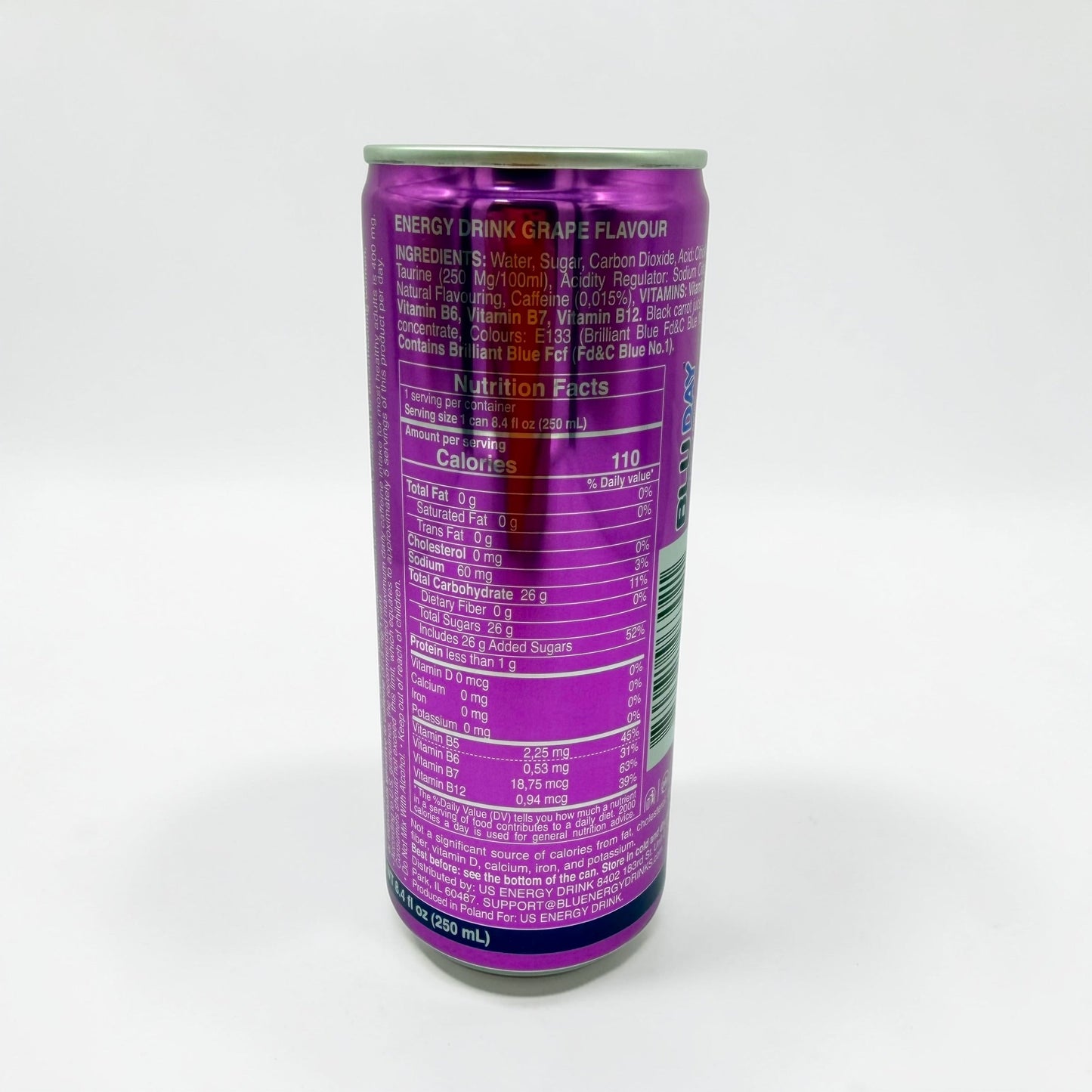 Blu Day Grape Flavor Energy Drink