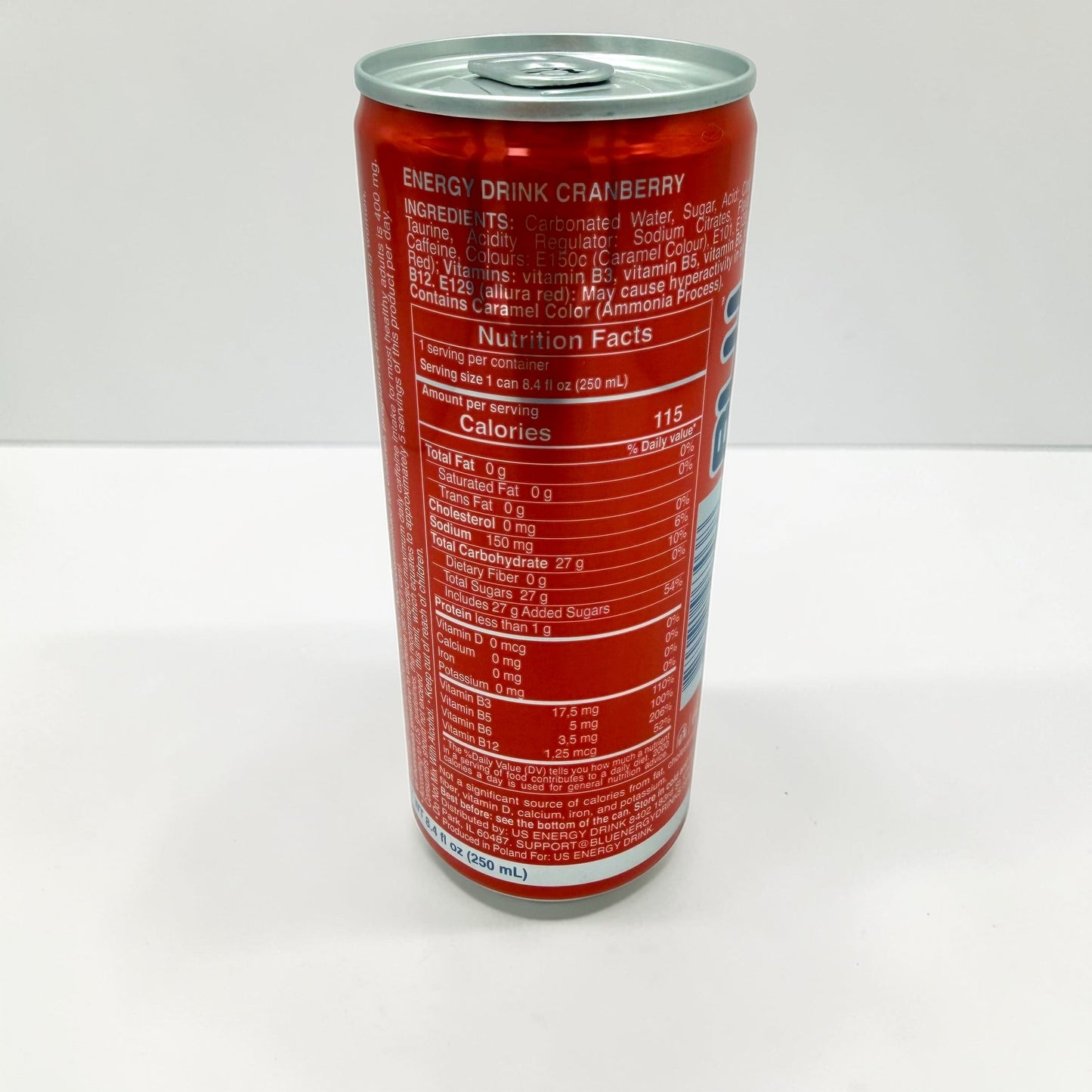 BLU DAY Cranberry Energy Drink 250ml Can