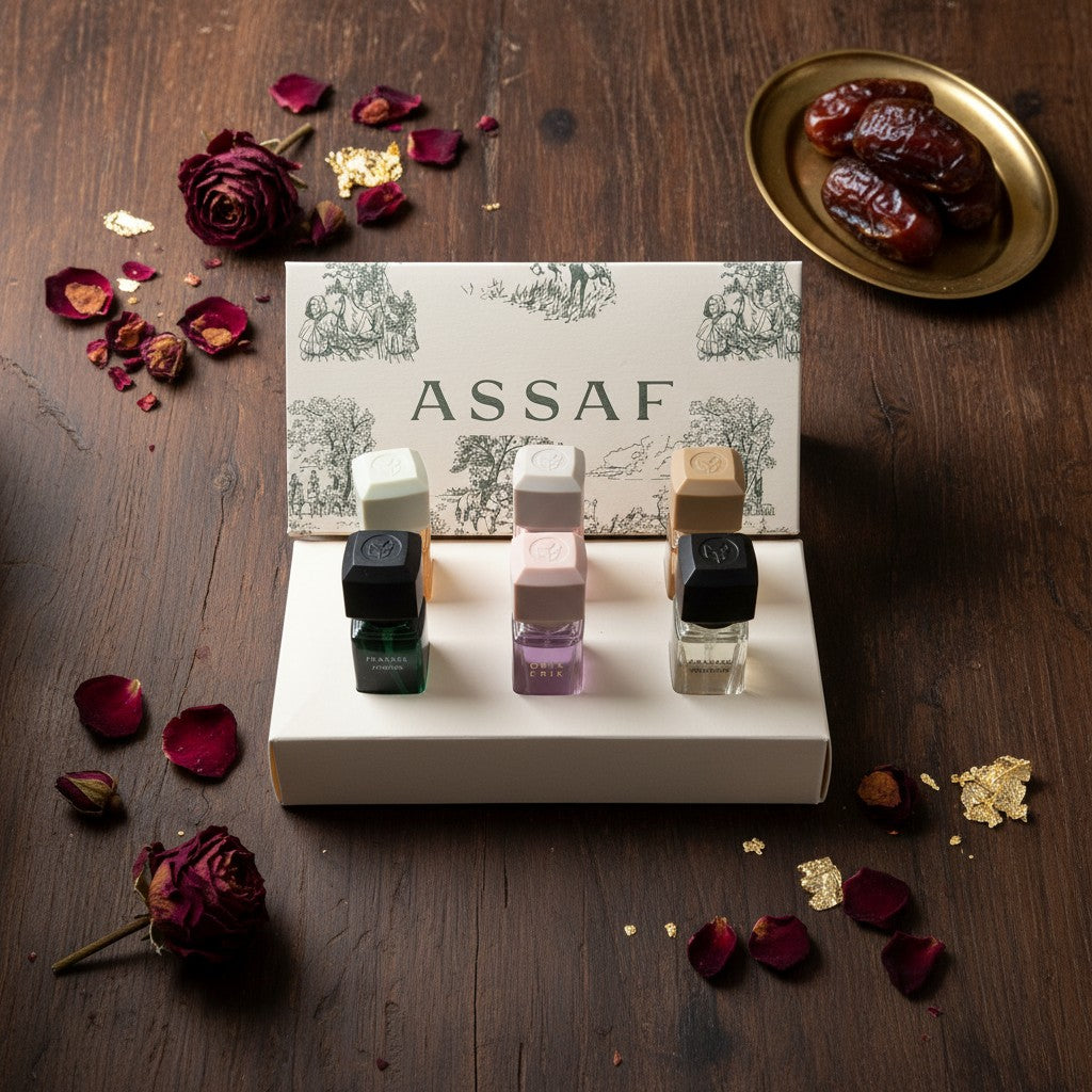 Assaf Riyadh Discovery Box — 6x5ml Arabian Perfume Sampler Set