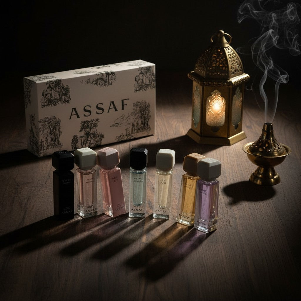 Assaf Riyadh Discovery Box — 6x5ml Arabian Perfume Sampler Set