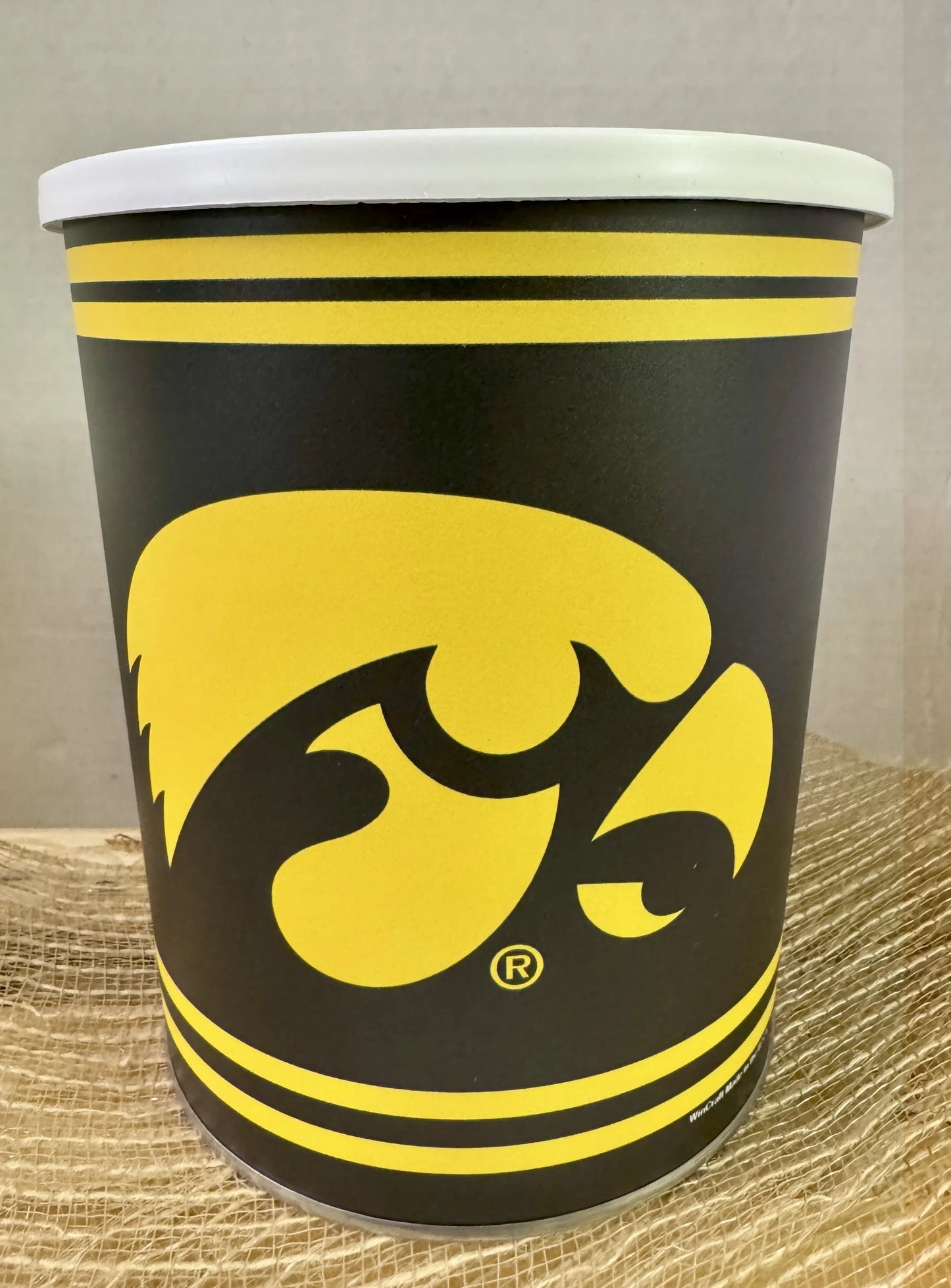 Iowa Hawkeyes Gift Tin Basket - Savory or Sweet Snacks -  Made in USA