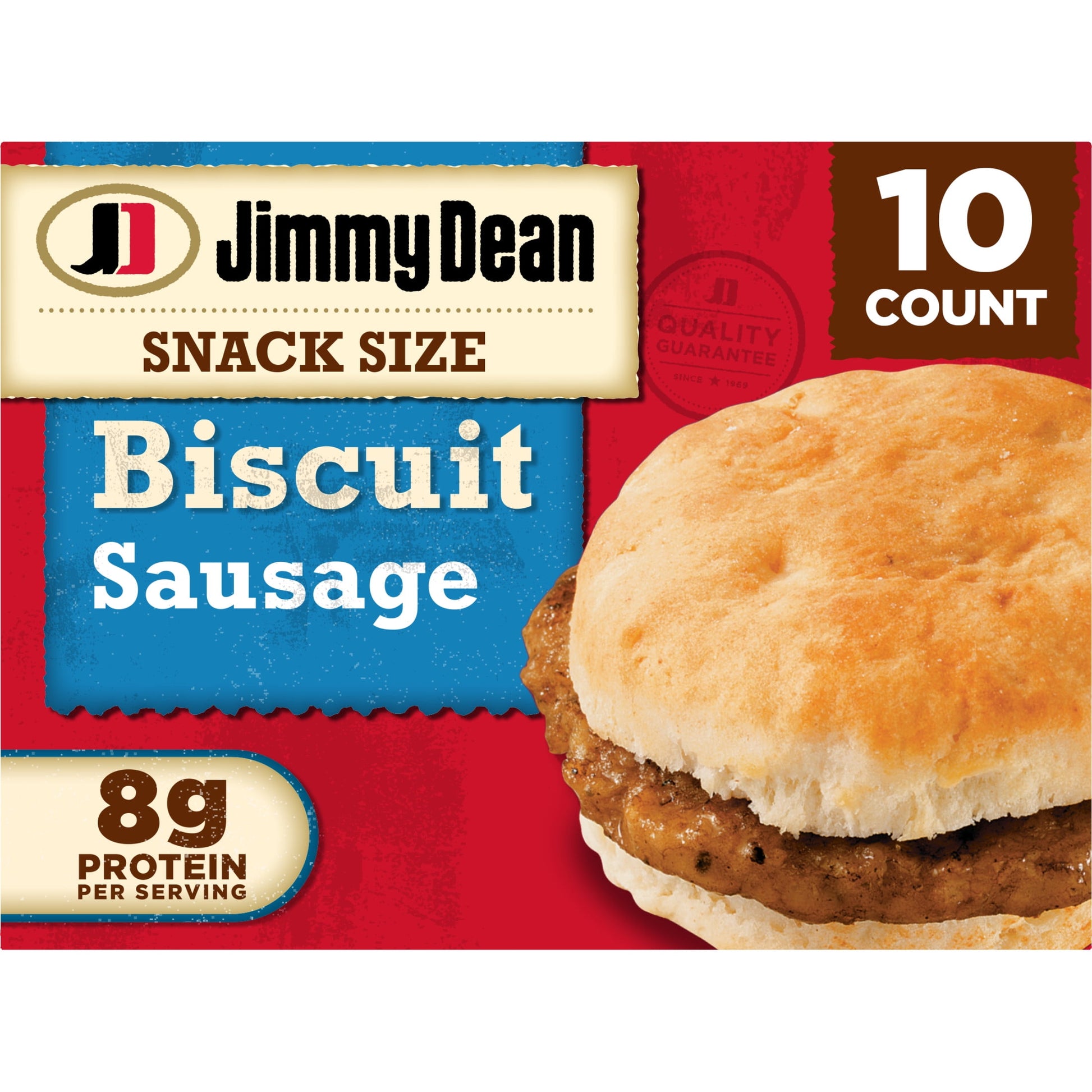 Jimmy Dean Sausage Biscuit Snack Size Sandwiches, 17 Oz, 10 Ct (Frozen)
