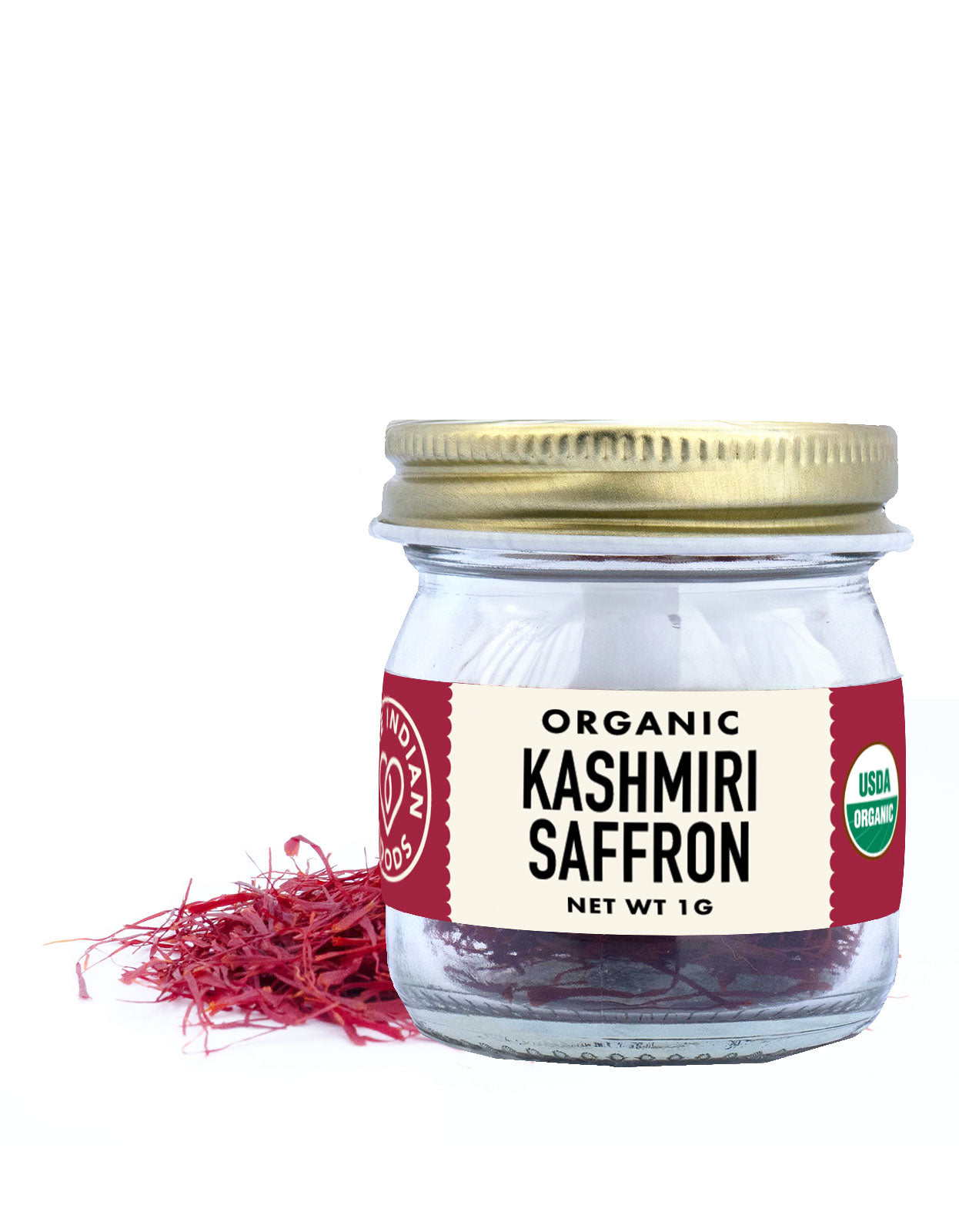 Kashmiri Saffron, Certified Organic - 1g