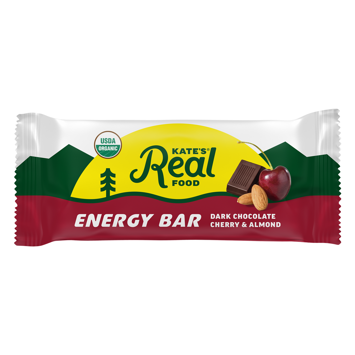 Kate's Real Food Dark Chocolate and Cherry Energy Bars, 12-Pack, 2.2 Oz Each