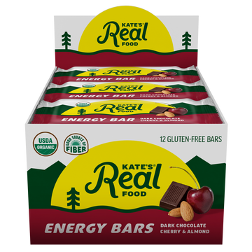 Kate's Real Food Dark Chocolate and Cherry Energy Bars, 12-Pack, 2.2 Oz Each