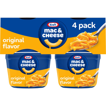 Kraft Original Mac N Cheese Macaroni And Cheese Cups Easy Microwavable Dinner, 4 Ct Pack, 2.05 Oz Cups