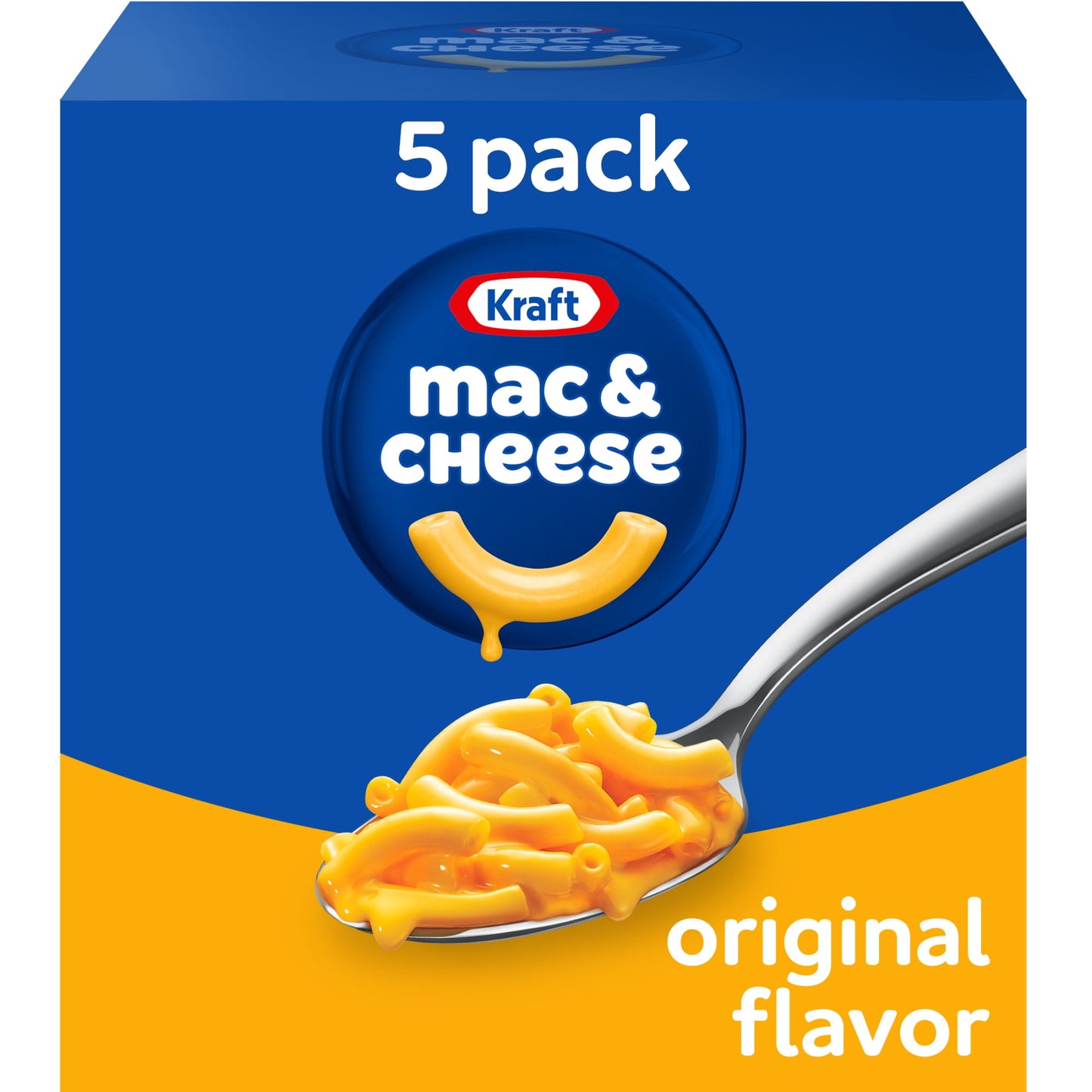 Kraft Original Mac N Cheese Macaroni And Cheese Dinner, 5 Ct Pack, 7.25 Oz Boxes