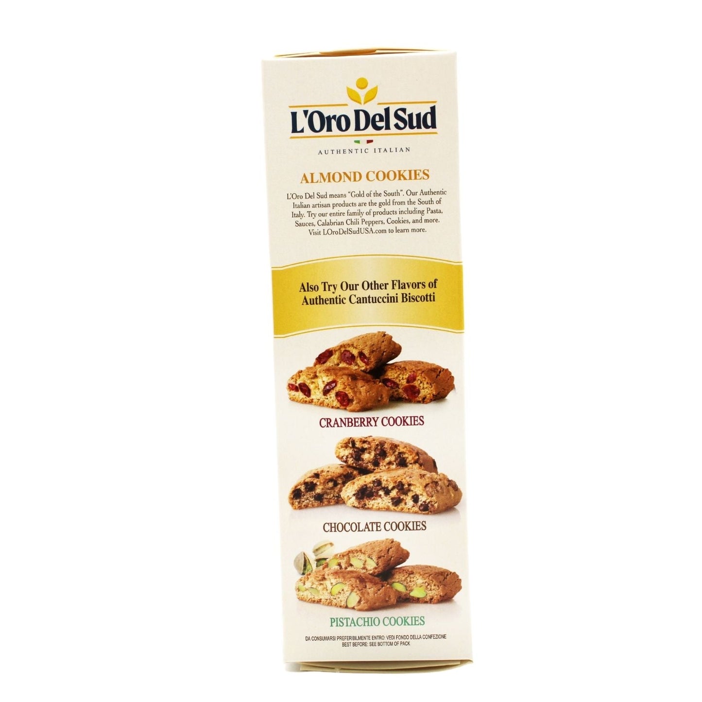 L'Oro Del Sud, Cantuccini Biscotti with Almonds, 6.35 oz
