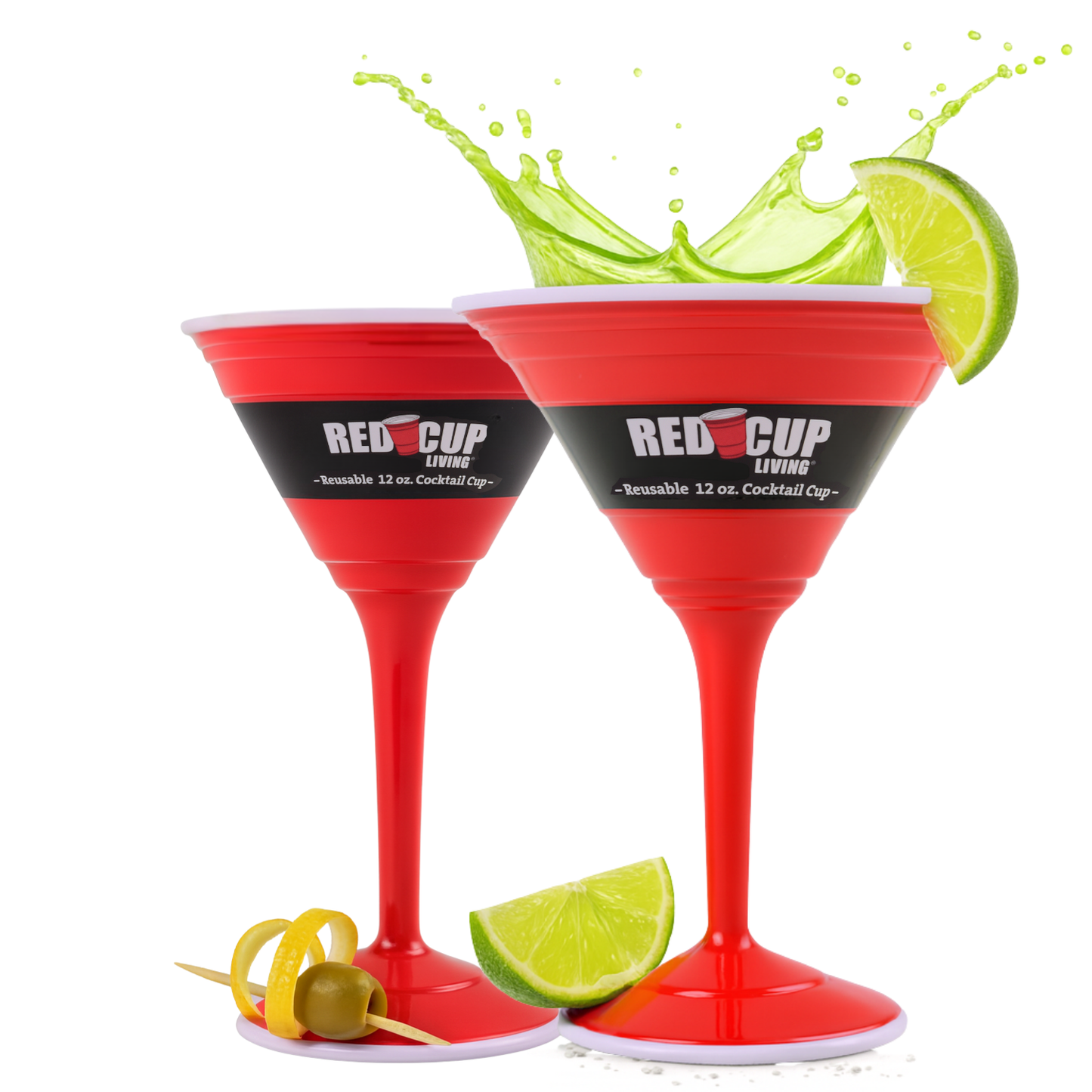 Redcupliving 12oz Reusable Double-Wall Cocktail Party Cups