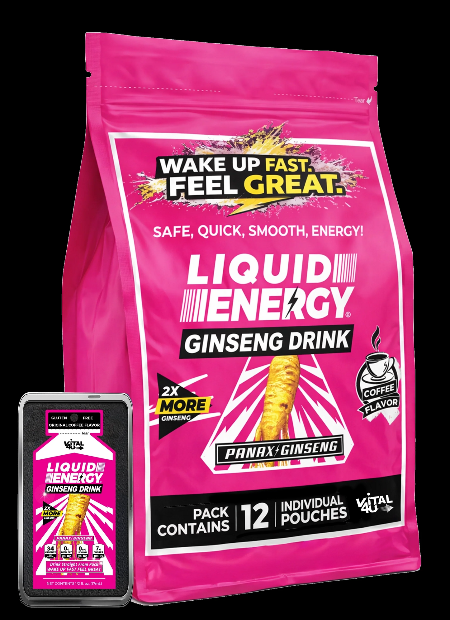 Liquid Energy Ginseng Drink Original Coffee