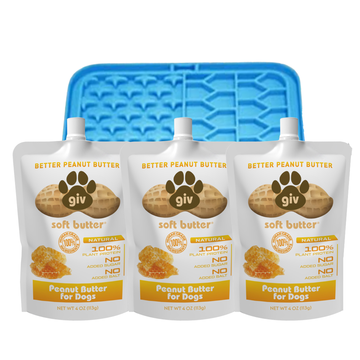 Dog Peanut Butter 4oz (3 Count) With Lick Mat