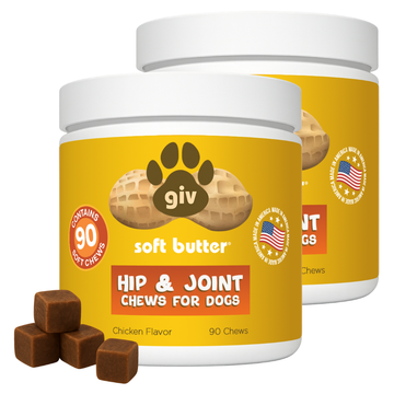 HIP & JOINT CHEWS FOR DOGS 2 JAR BUNDLE (180 CHEWS)