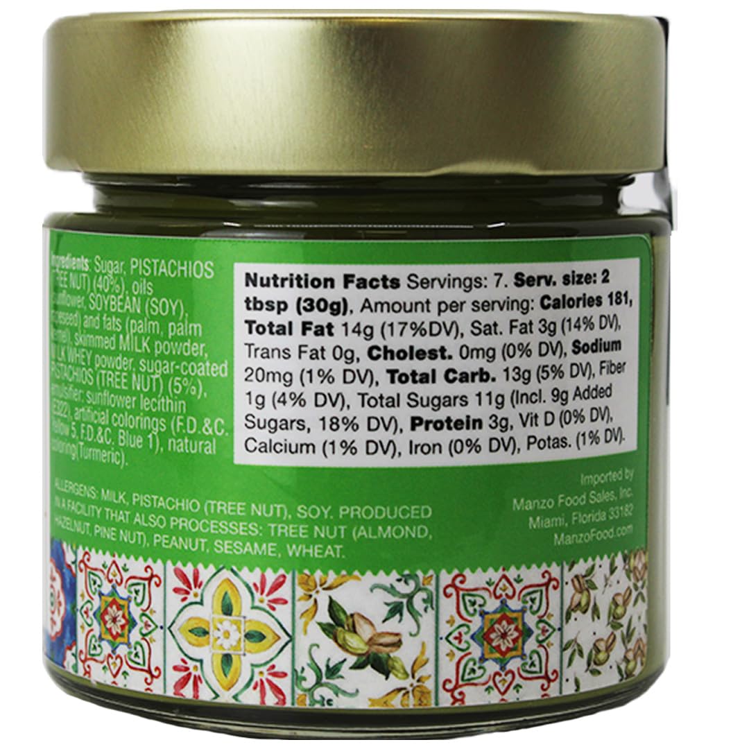 LOro Del Sud, Crunchy Pistachio Cream Premium 40% Pistachios, 7oz (200g)