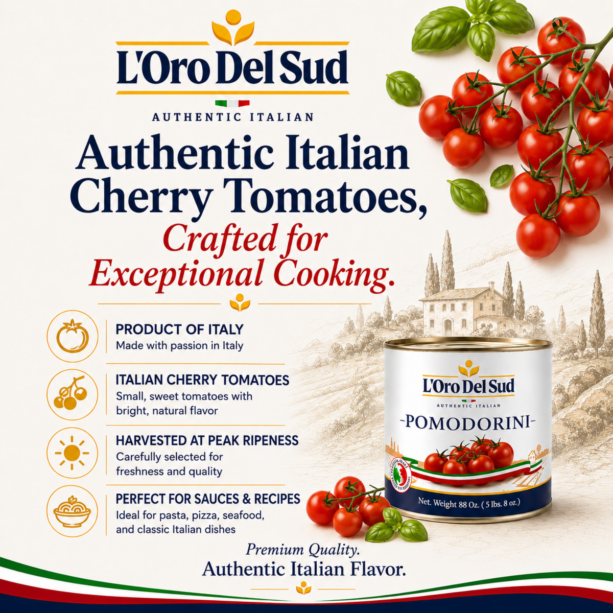 L'Oro Del Sud, Cherry Tomatoes,  88 oz
