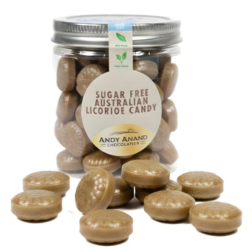 Andy Anand Chocolatier Sugar Free Australian Licorice Hard Candy - Made in Europe Naturally Sweetened with Stevia, Individually Wrapped Licorice With No Artificial Flavors (7 Oz)