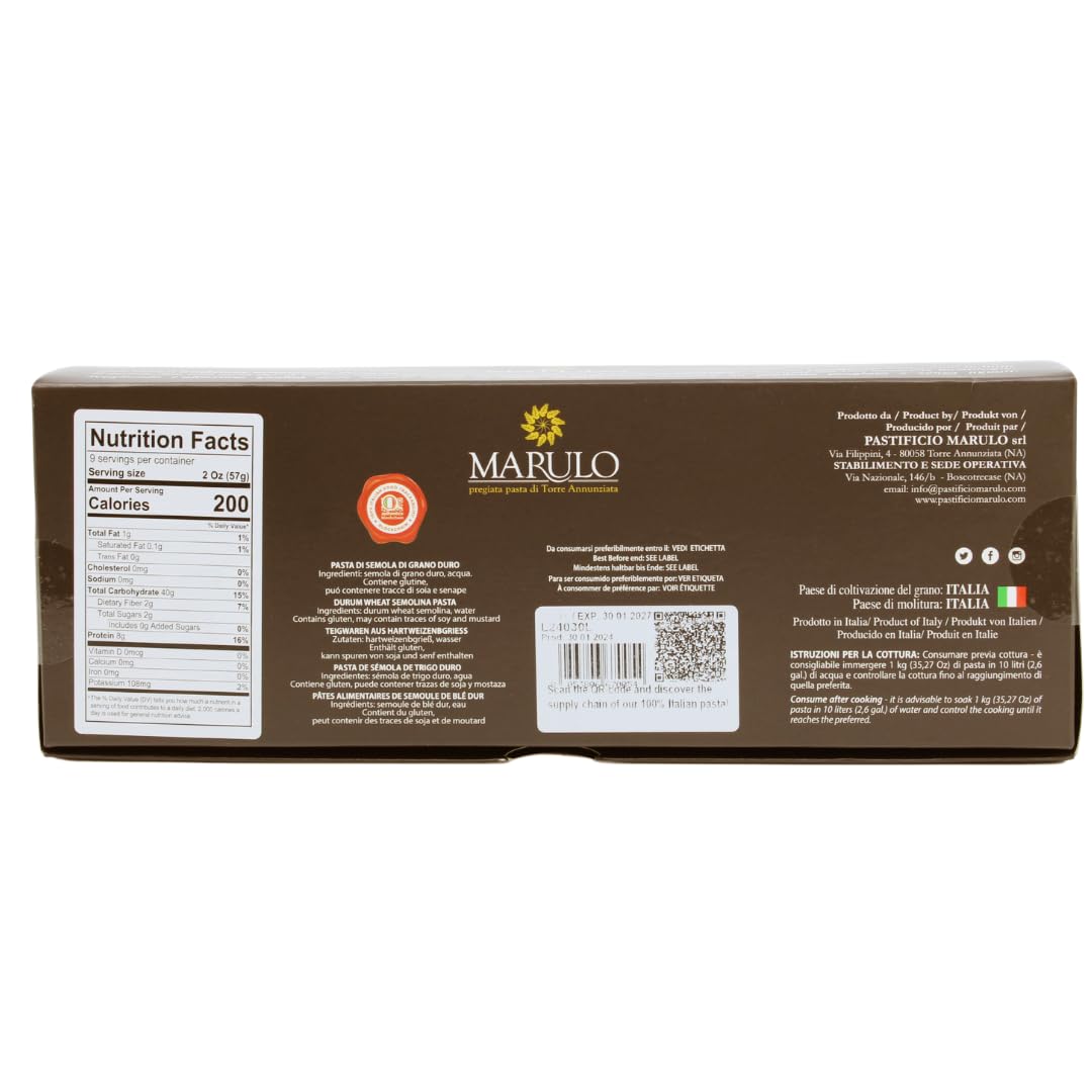 Marulo Organic Linguine Artisan Pasta – Handmade Italian Bronze-Cut Gourmet Pasta, 500g (1.1 lb)