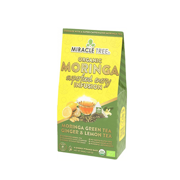 Organic Moringa Energy Tea - Ginger Lemon - Natural Coffee Alternative
