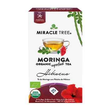 Organic Moringa Tea - Hibiscus - Caffeine-Free Herbal Tea