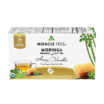 Organic Moringa Tea - Honey & Vanilla - Caffeine-Free Herbal Tea