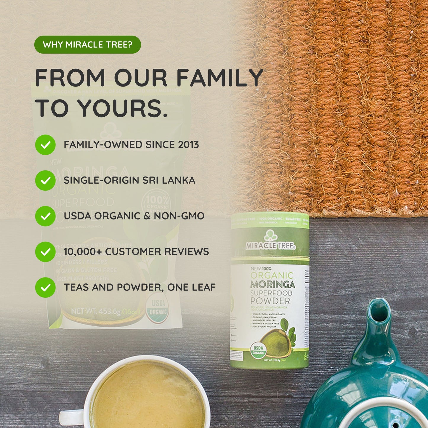 Organic Moringa Powder - 8oz Canister