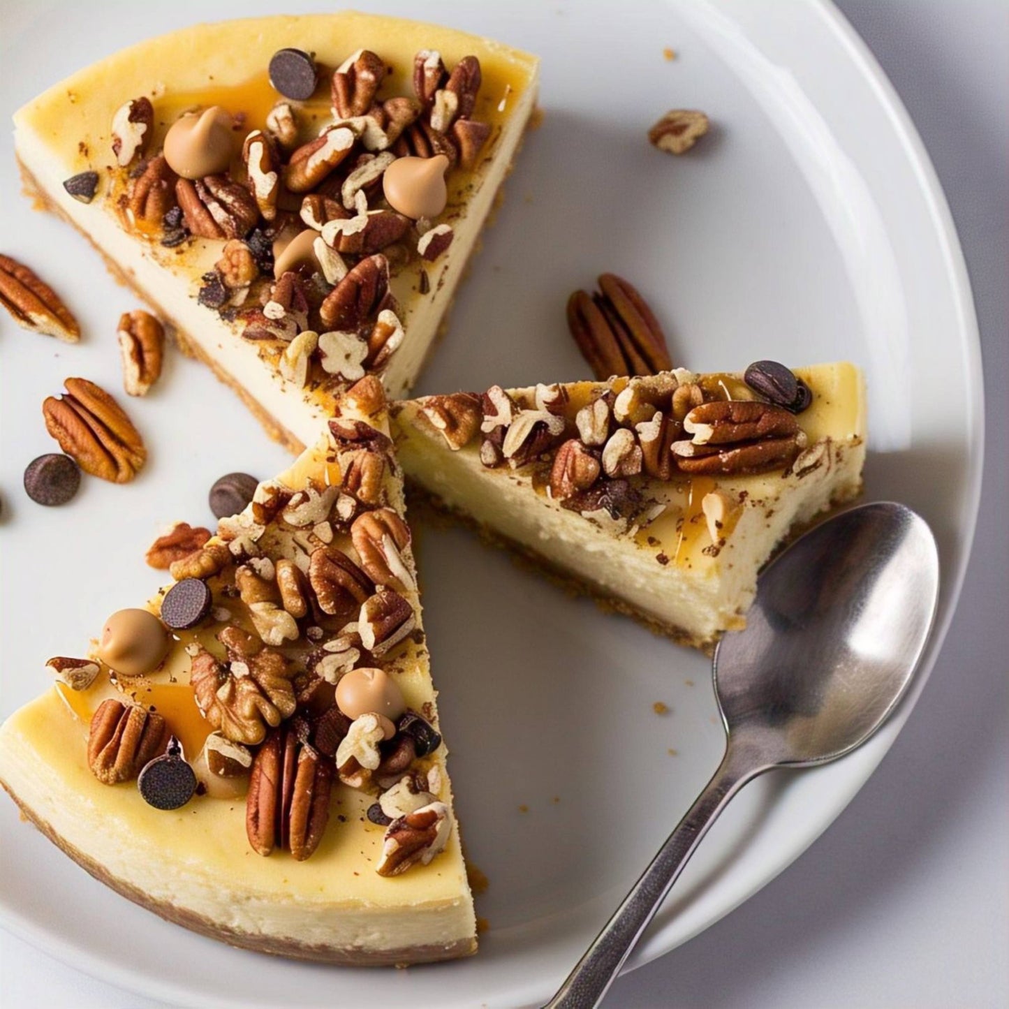Andy Anand Freshly Baked Turtle Cheesecake 9" with Chocolate Chip & Nuts Irresistible Desserts, Birthday Cheesecake in Ny Style - 2 lbs