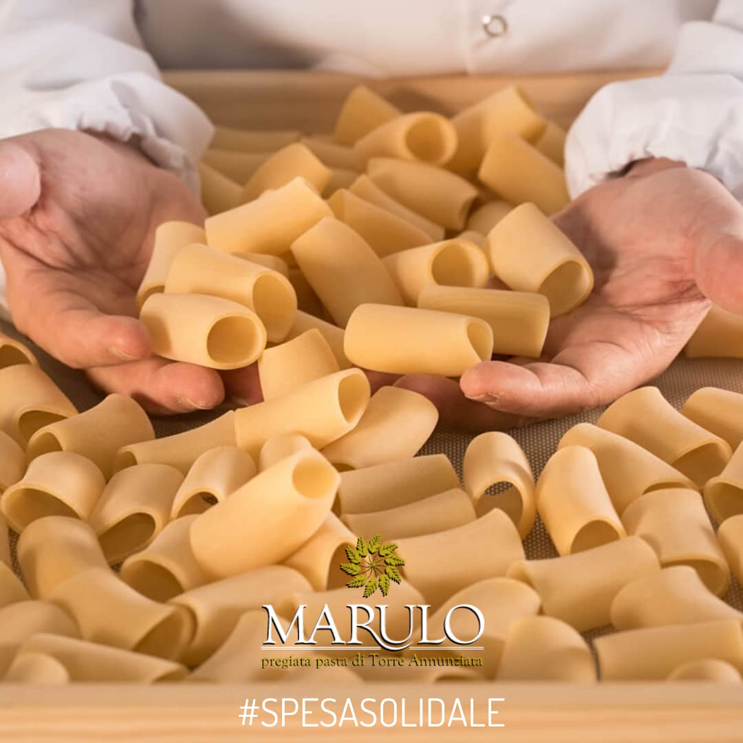 Marulo Paccheri Pasta, Artisan Bronze Die-Cut Pasta, Pack of 12 x 1.1 lb