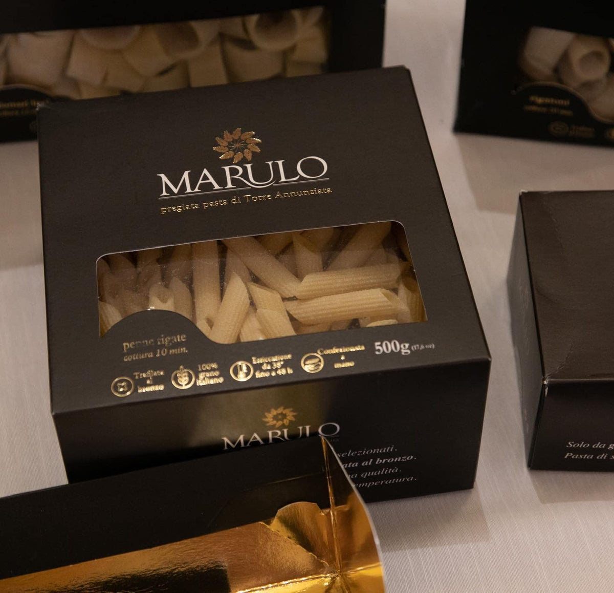 Marulo Organic Penne Pasta | Bronze Die-Cut | 12-Pack x 1.1 lb | Made in Campania, Italy