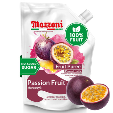 Mazzoni, Passion Fruit Puree, 100% Pure Maracuya, Just Fruit, No Sugar Added, 2.2 lb