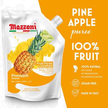 Mazzoni, Pineapple Puree, 100% Pure Pineapple Mix, No Sugar Added, 2.2 lb