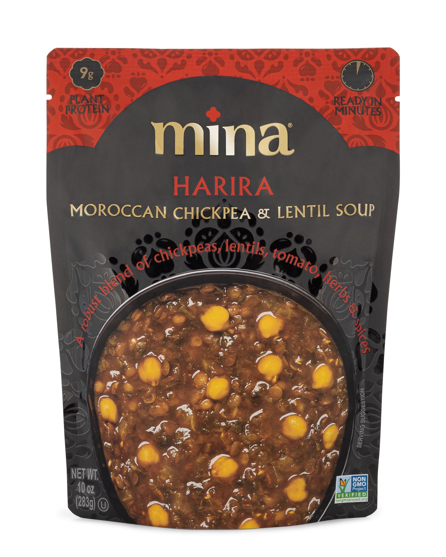 Mina Harira Chickpea & Lentil Soup, 10Oz