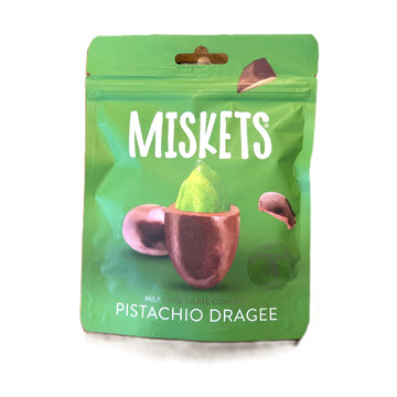 Miskets Pistachio Dragée Chocolate 100g – Milk Chocolate Covered Pistachios (Turkey)
