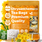 Premium Chrysanthemum Flower Tea Bags. Chrysanthemum Flower Herbal Tea. No Sugar, No Caffeine, No Gluten, Vegan.