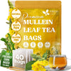 Mullein Leaf Tea Bags, 100% Natural & Pure from Mullein Leaves. Loose Leaf Mullein Herbal Tea. Made with Natural Material Tea Bags. No Sugar, No Caffeine, No Gluten, Vegan.