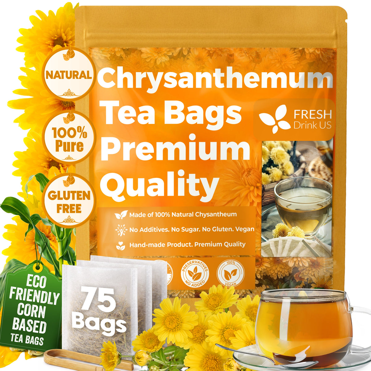 Premium 75 Chrysanthemum Flower Tea Bags