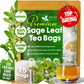 Sage Leaf Tea Bags, 100% Natural & Pure from Sage Leaves. Loose Leaf Sage Herbal Tea. Sage Leaf Tea. Made with Natural Material Tea Bags. No Sugar, No Caffeine, No Gluten, Vegan.