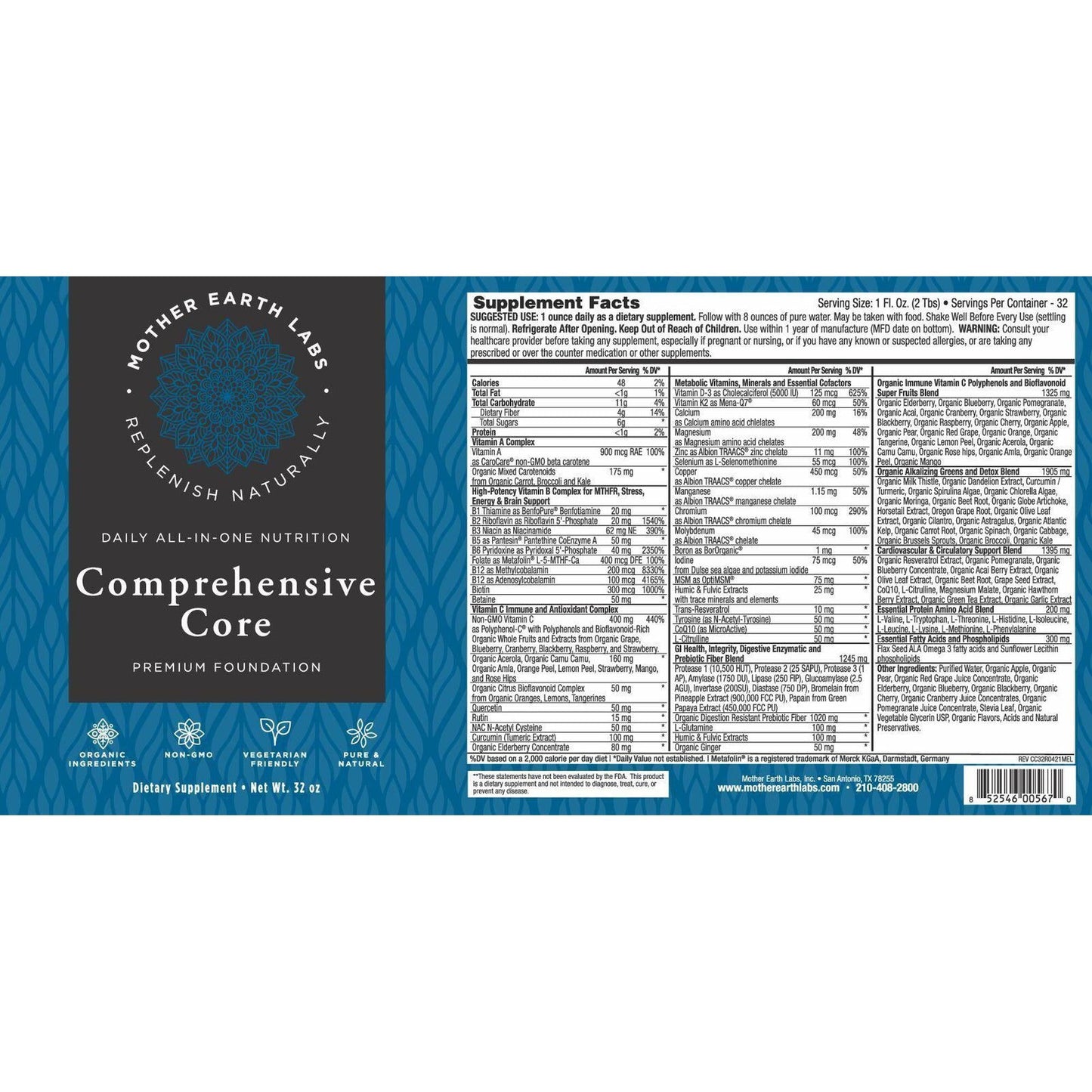 Mother Earth Labs Comprehensive Core - 32 oz