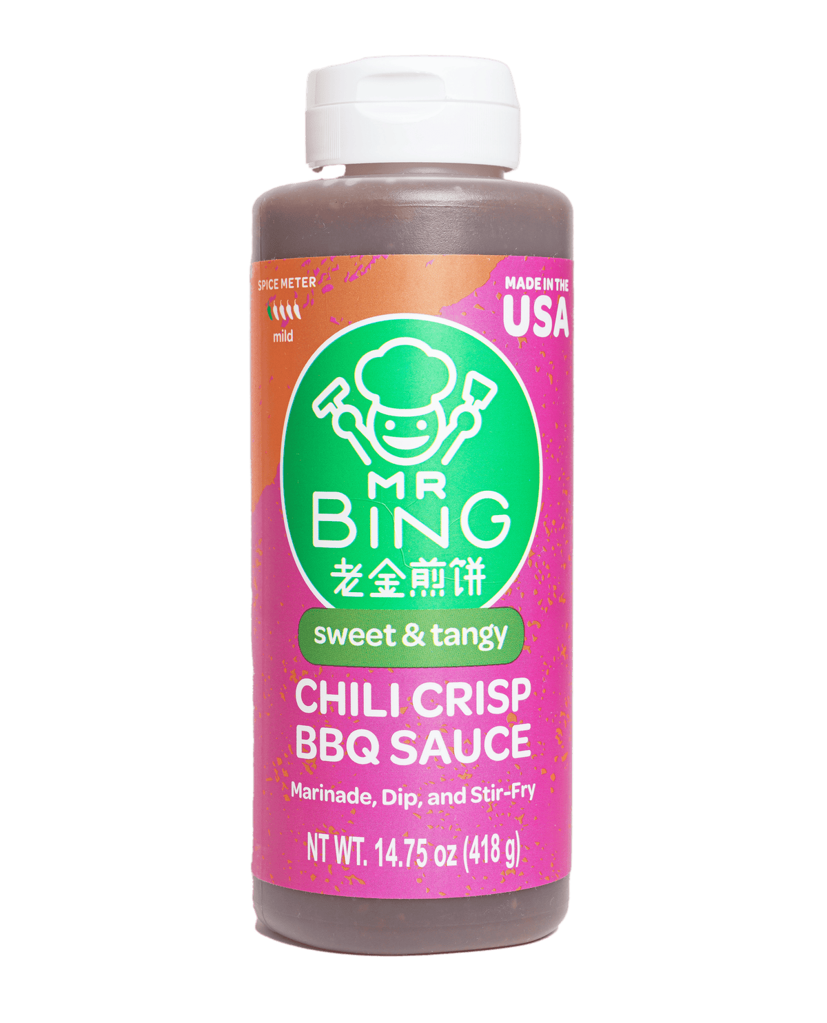 Mr Bing Sweet & Tangy Chili Crisp BBQ Sauce 14.75oz