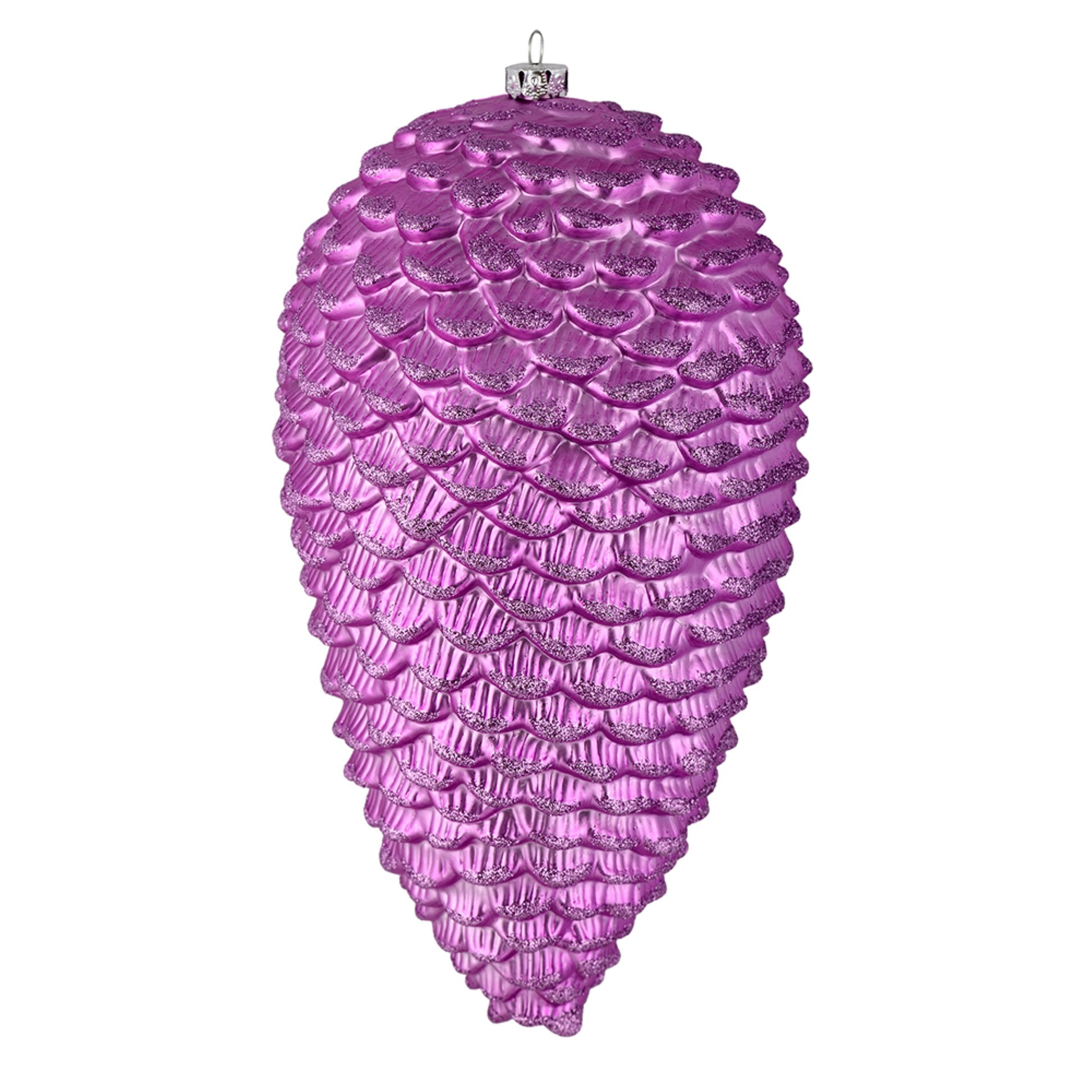 10 Orchid Matte Glitter Pinecone 2/Box