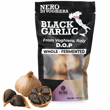 NERO FERMENTO Italian Whole Black Garlic 4.23 oz (3-4 bulbs)