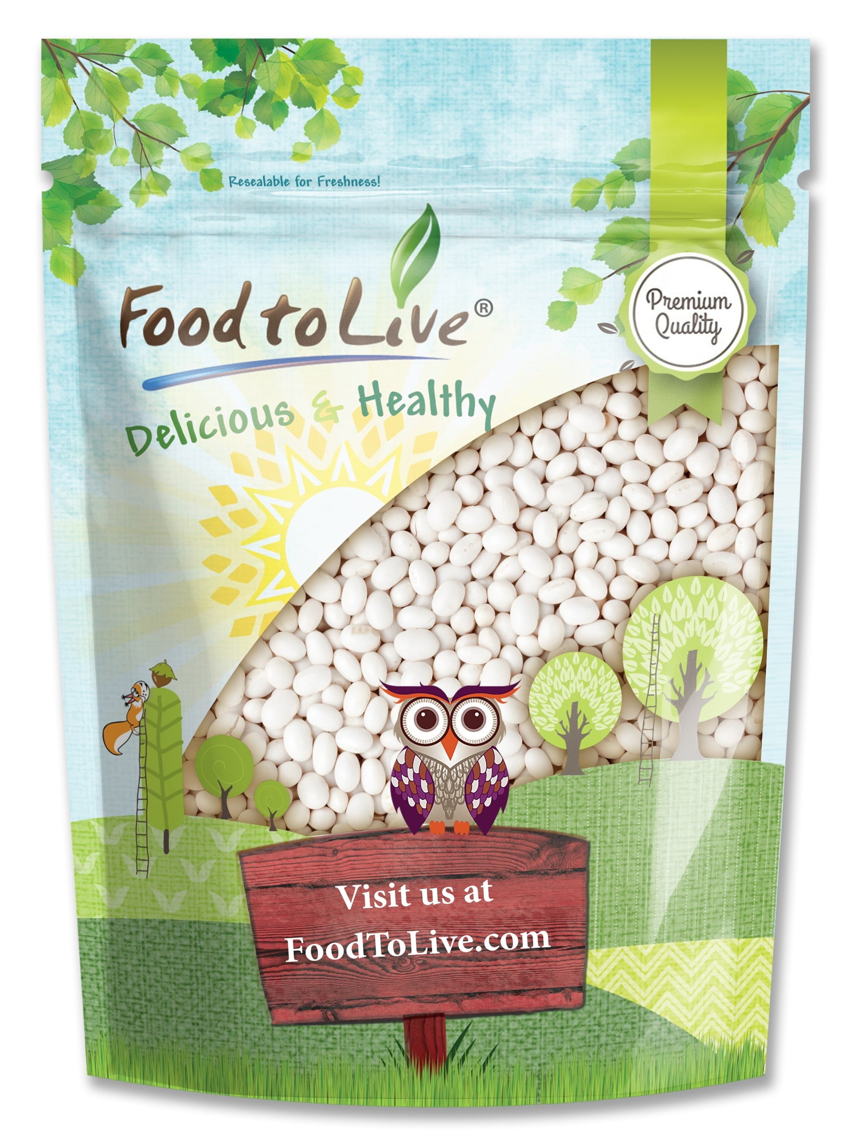 Navy Beans, 5 Pounds ?Kosher, Raw, Vegan, Sproutable ?By Food To Live