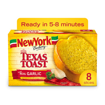 New York Bakery The Original Texas Toast With Real Garlic, 8 Slices, 11.25 Ounce Box (Frozen)