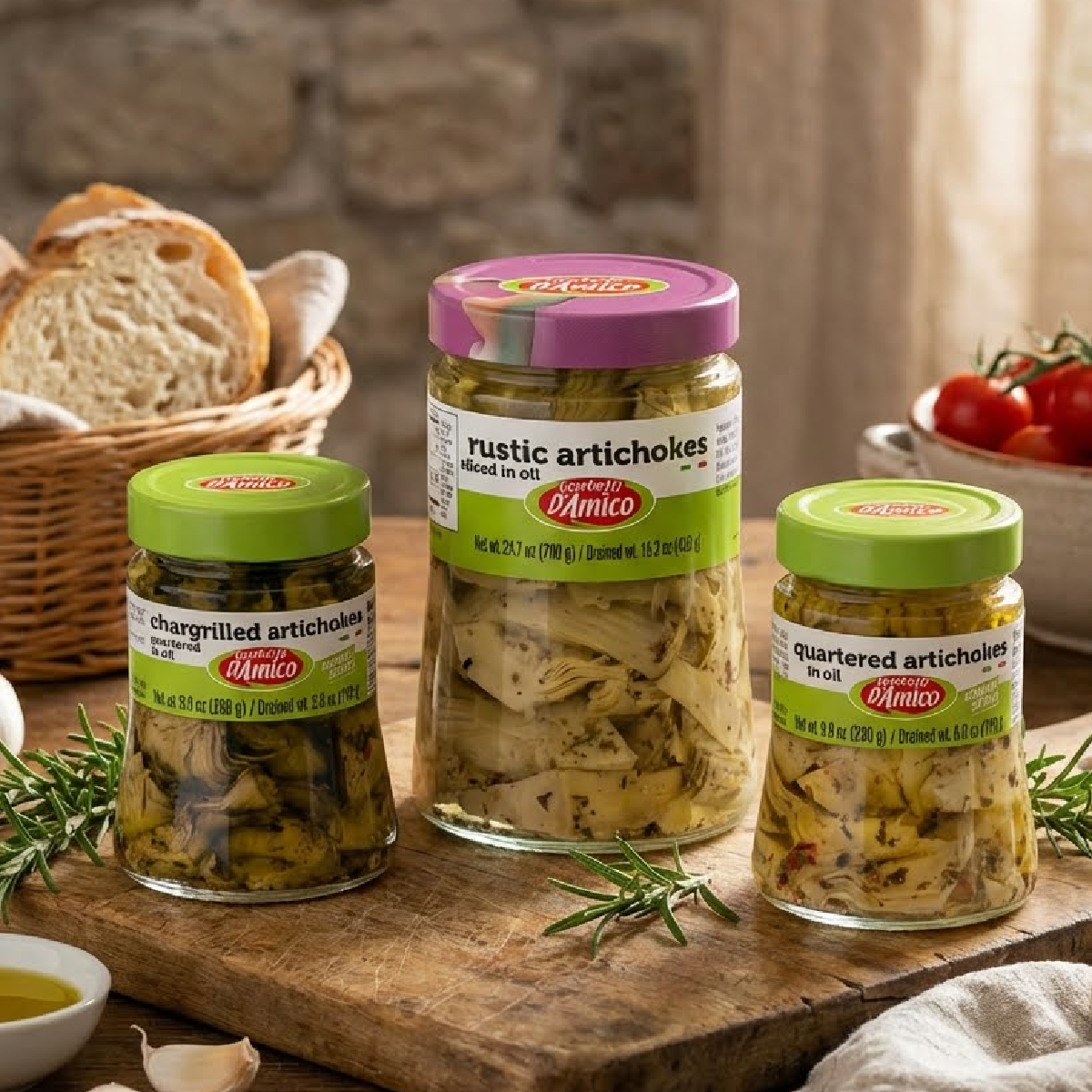 Fratelli D'Amico Quartered Artichokes In Oil "Roman Style", 9.9oz (280 g)