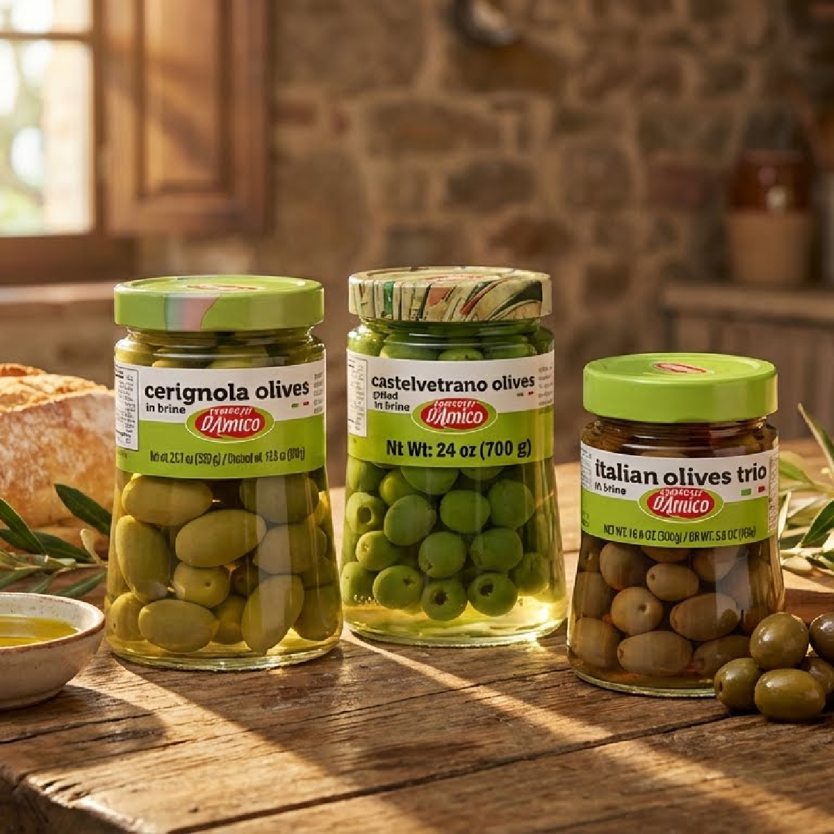 Fratelli D'Amico, Italian Olives Mix, Mediterranean Olives Mixed, 10.6 oz