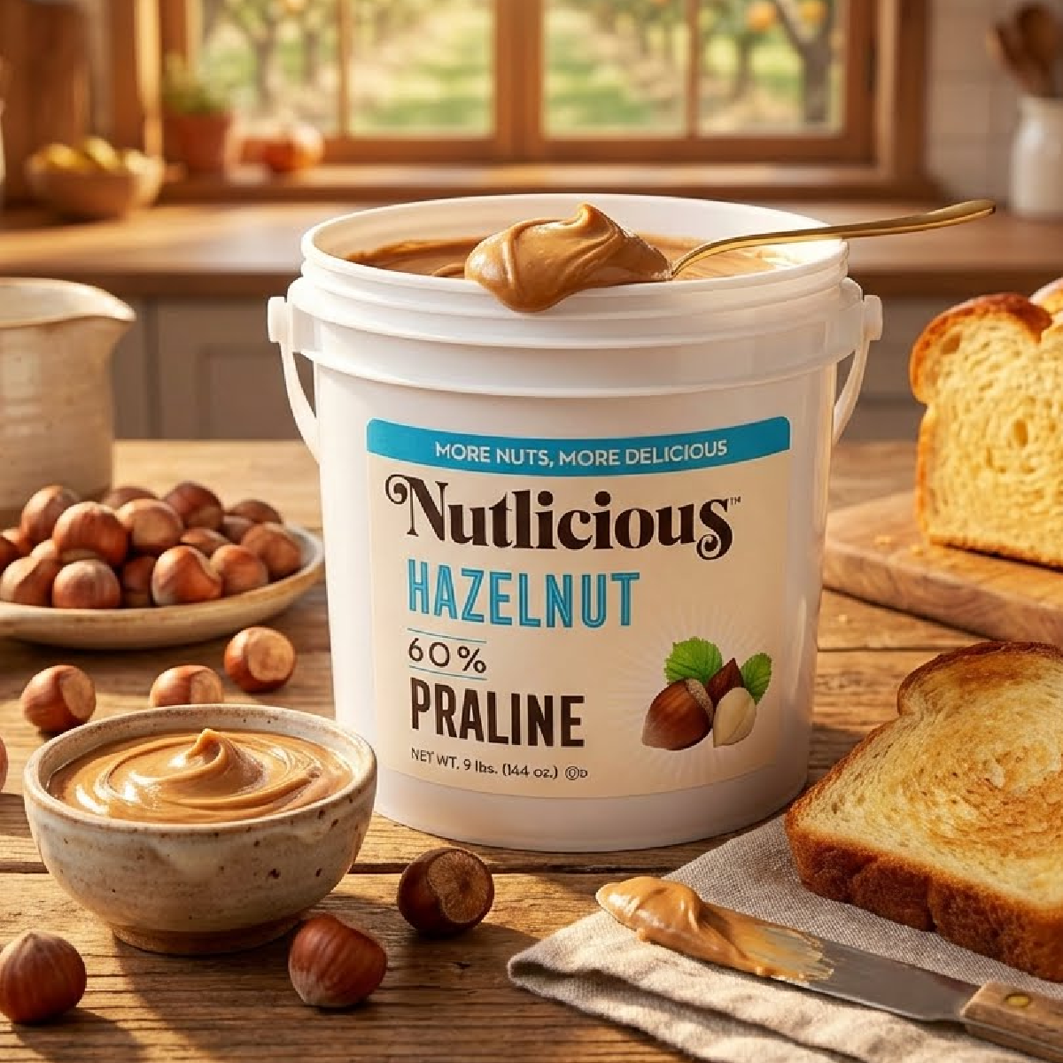 Nutlicious, Hazelnut for Food Service 60% Praline, 9lb
