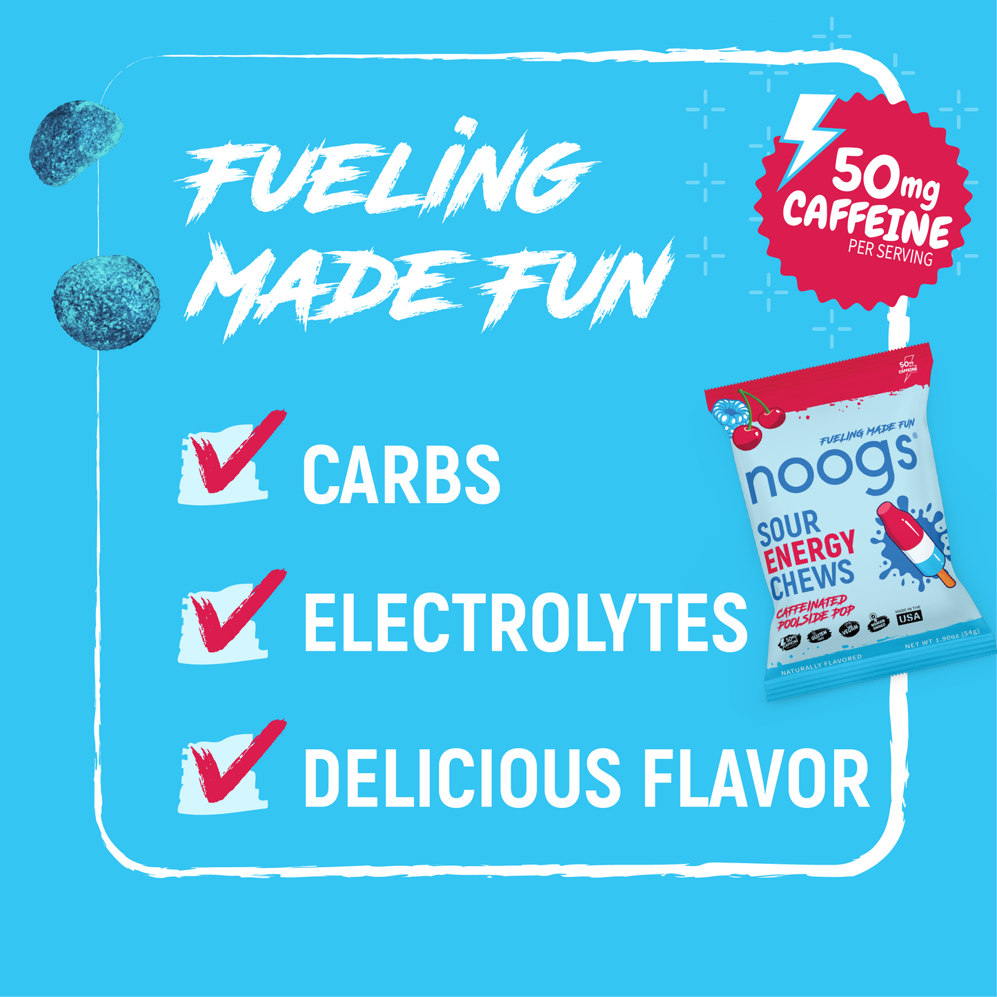 Caffeinated Poolside Pop Sour Energy Chews