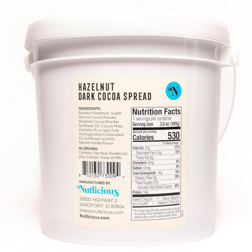Nutlicious, Hazelnut Dark Cocoa Spread (9 lb)