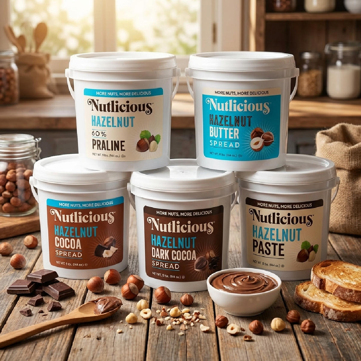 Nutlicious, Hazelnut Butter Spread for Food Service (9 lb)