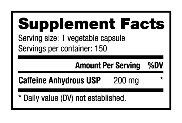 NutraBio Caffeine Pills 200 mg