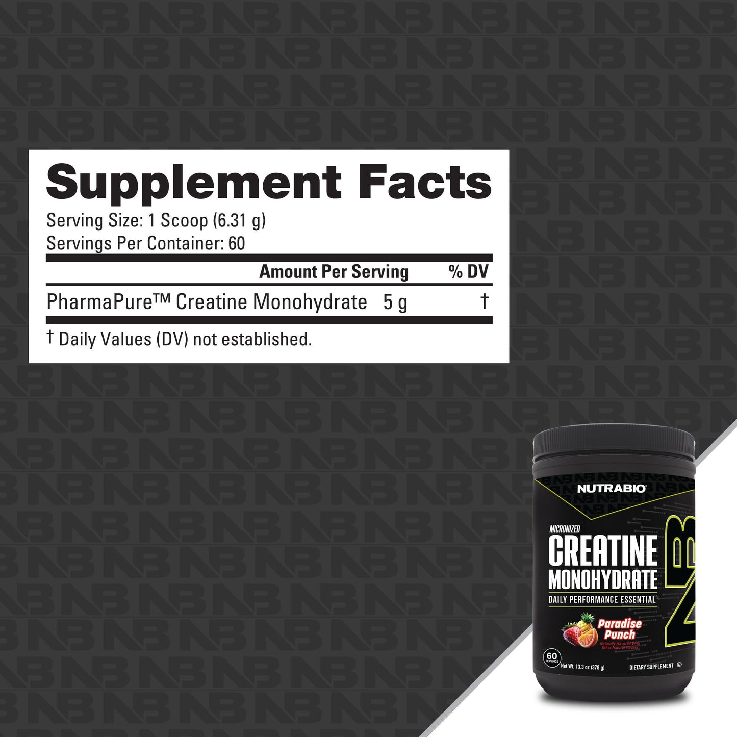 NutraBio Creatine Monohydrate Powder