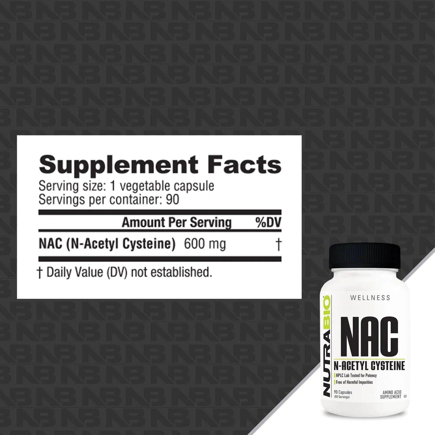 NutraBio NAC - 90 Capsules
